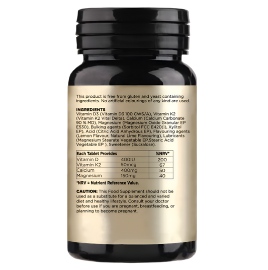 ValuBone l Vitamin D, K2, Calcium, Magnesium | 90 Chewable Tablets